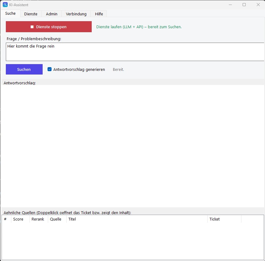 Screenshot des SWX KI-Assistenten – Frage an die eigenen Dokumente mit Antwort und Quellenangabe